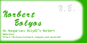 norbert bolyos business card